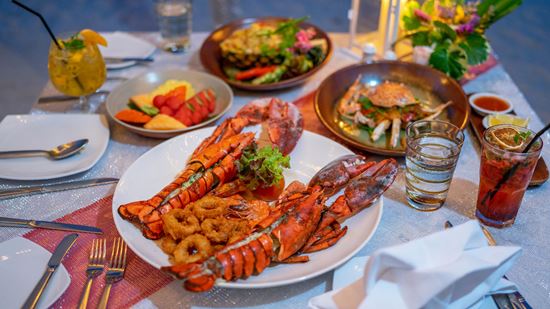 Details of romantic beach dinner